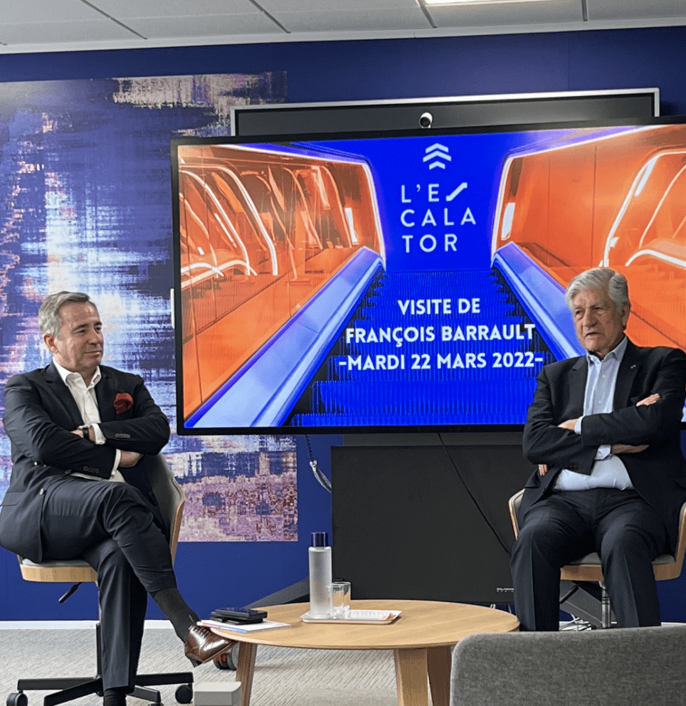 Visite de François Barrault à L'Escalator